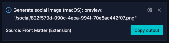 Custom action output