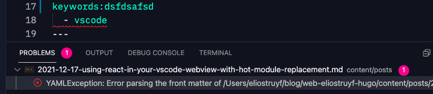 Troubleshooting - Informing you of a parsing issue in the front matter of your article